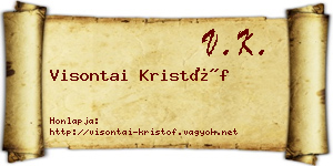 Visontai Kristóf névjegykártya